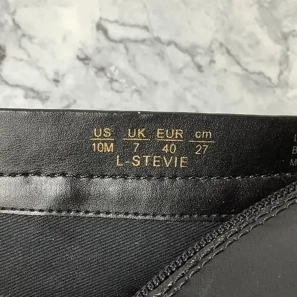 Franco Sarto 10M Black Leather Stevie Mid Calf Boot Square Toe Block Heel M29-14 - Picture 7 of 10